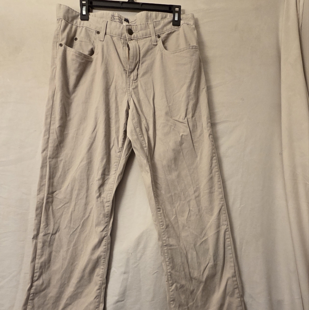 Ocean & Coast Men's Beige Casual Pants Size 34x30 Straight Leg Cotton Blend Chin